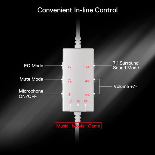 REDRAGON Over-Ear AURORA Gaming Headset - White