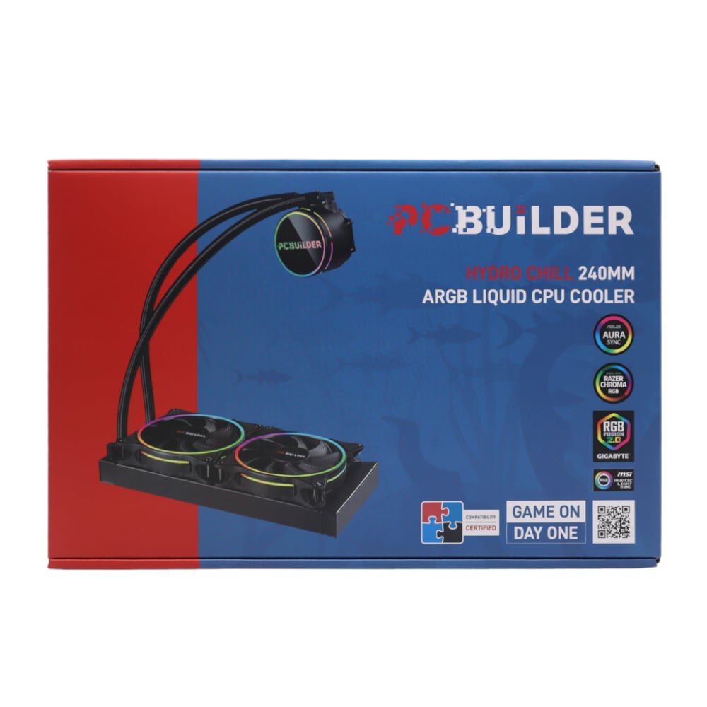 PCBuilder Hydro Chill 240MM AIO Liquid CPU Cooler ARGB