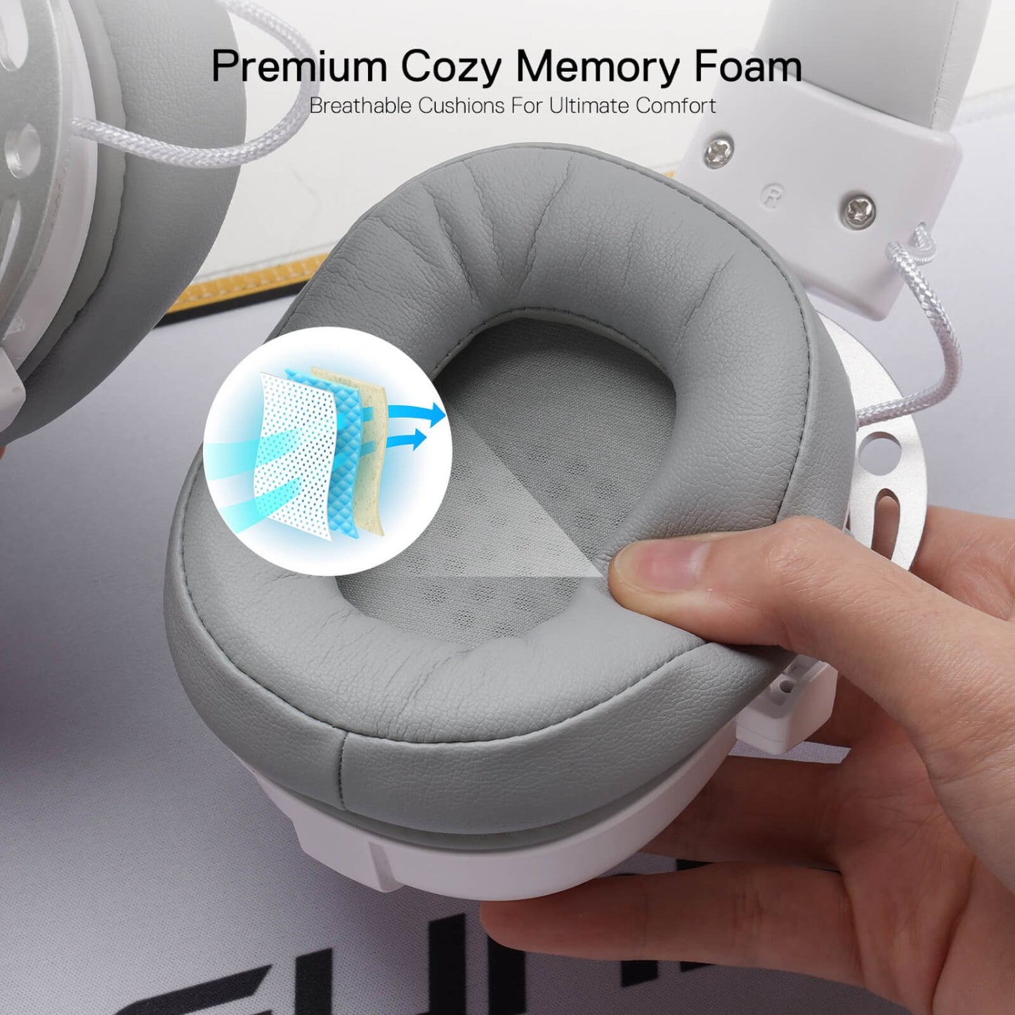 REDRAGON Over-Ear AURORA Gaming Headset - White